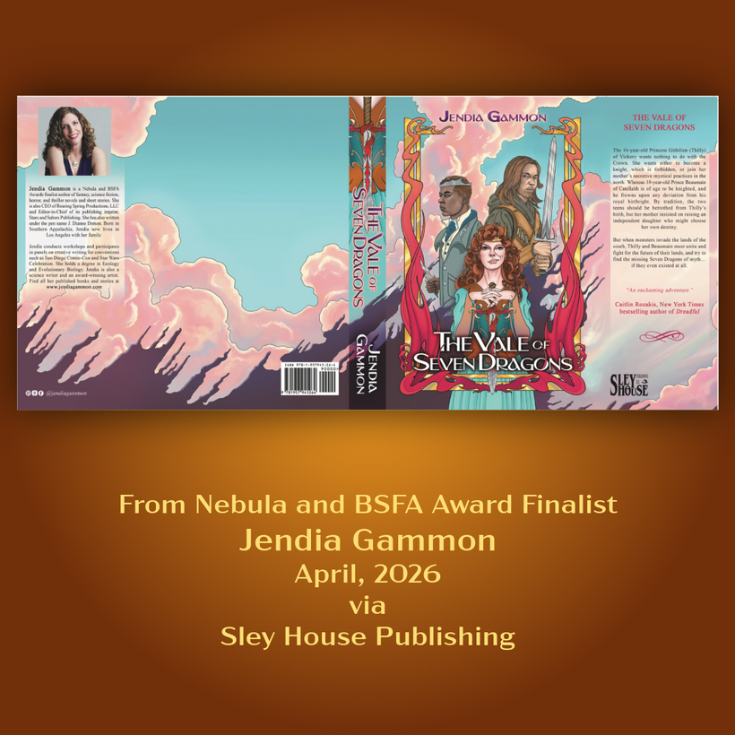 Full hardcover cover for THE VALE OF SEVEN DRAGONS by Jendia Gammon