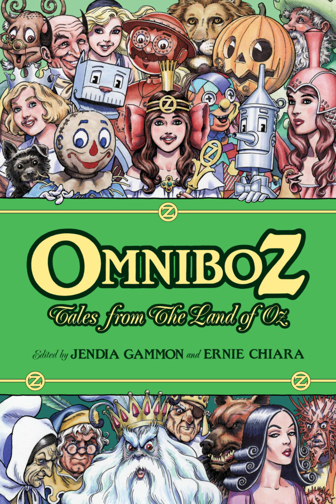Front cover for Omniboz: Tales from the Land of Oz, edited by Jendia Gammon and Ernie Chiara.