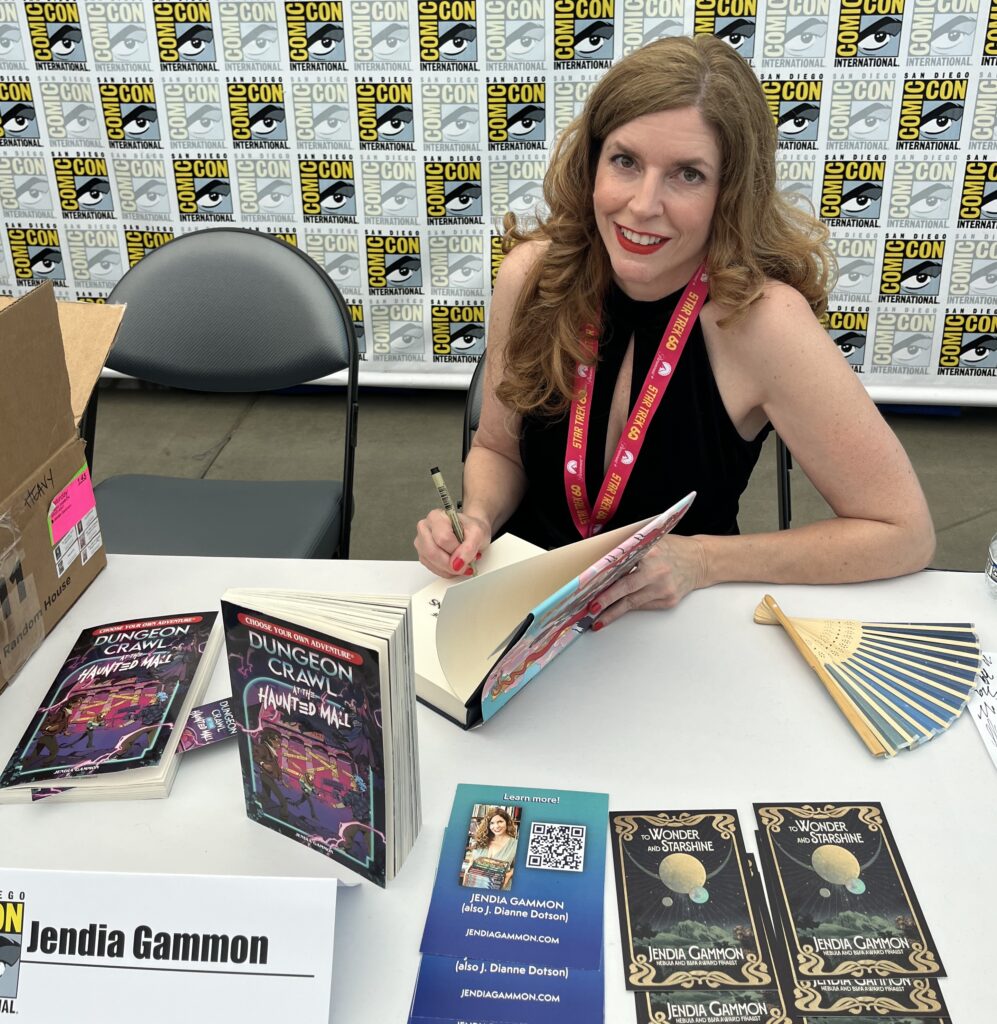 Jendia Gammon signing books at San Diego Comic-Con